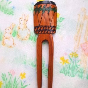 Hand Carved Hair Fork